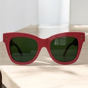 Gucci Womens Cat Eye Pink Pink Green Fashion Designer Eyewear